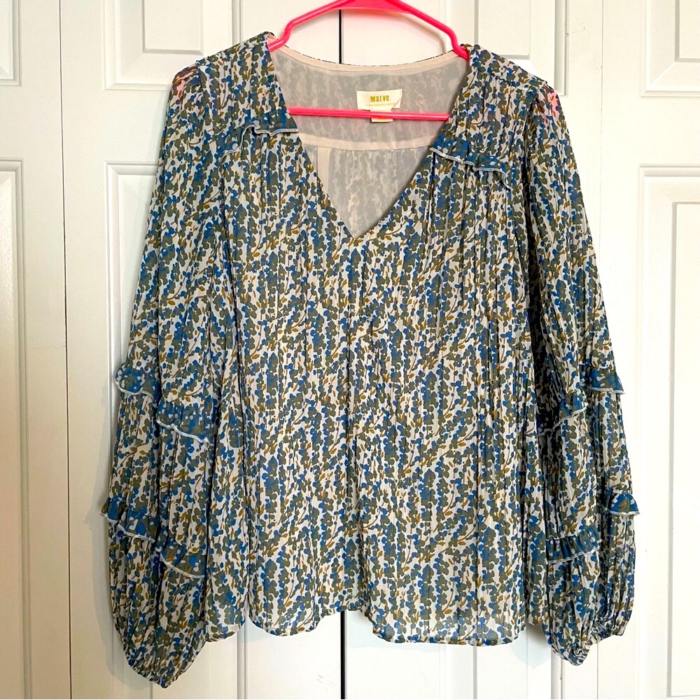 Maeve Blue Long Sleeve Relaxed Tunic